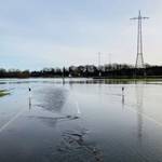 Grieben Straße zur Fähre überflutet