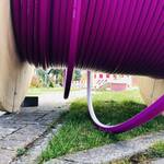 Aufgerolltes Glasfaserkabel